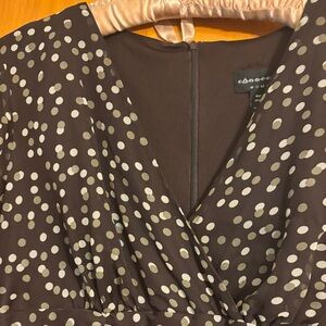 Edna Brown Polka Dot Midi Dress